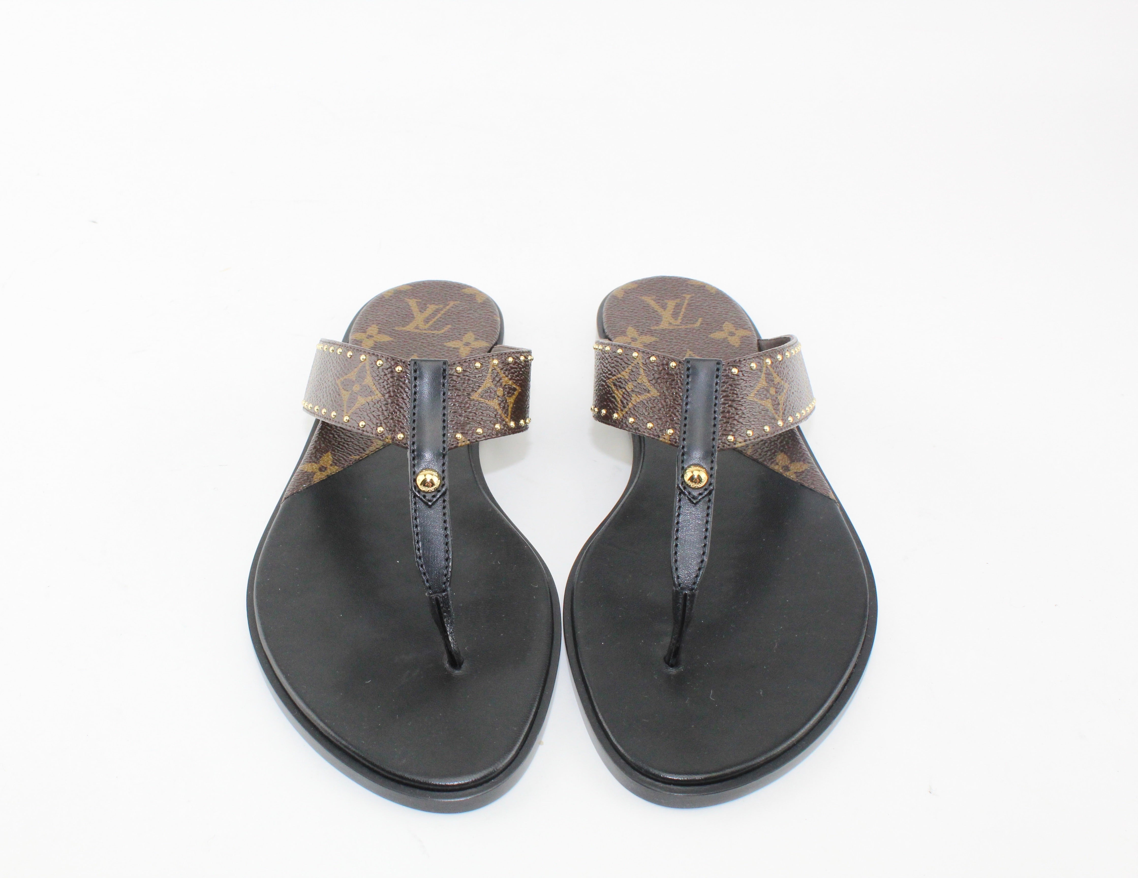 Louis Vuitton Monogram Canvas Sunny Flat Thong Sandals - Size 7