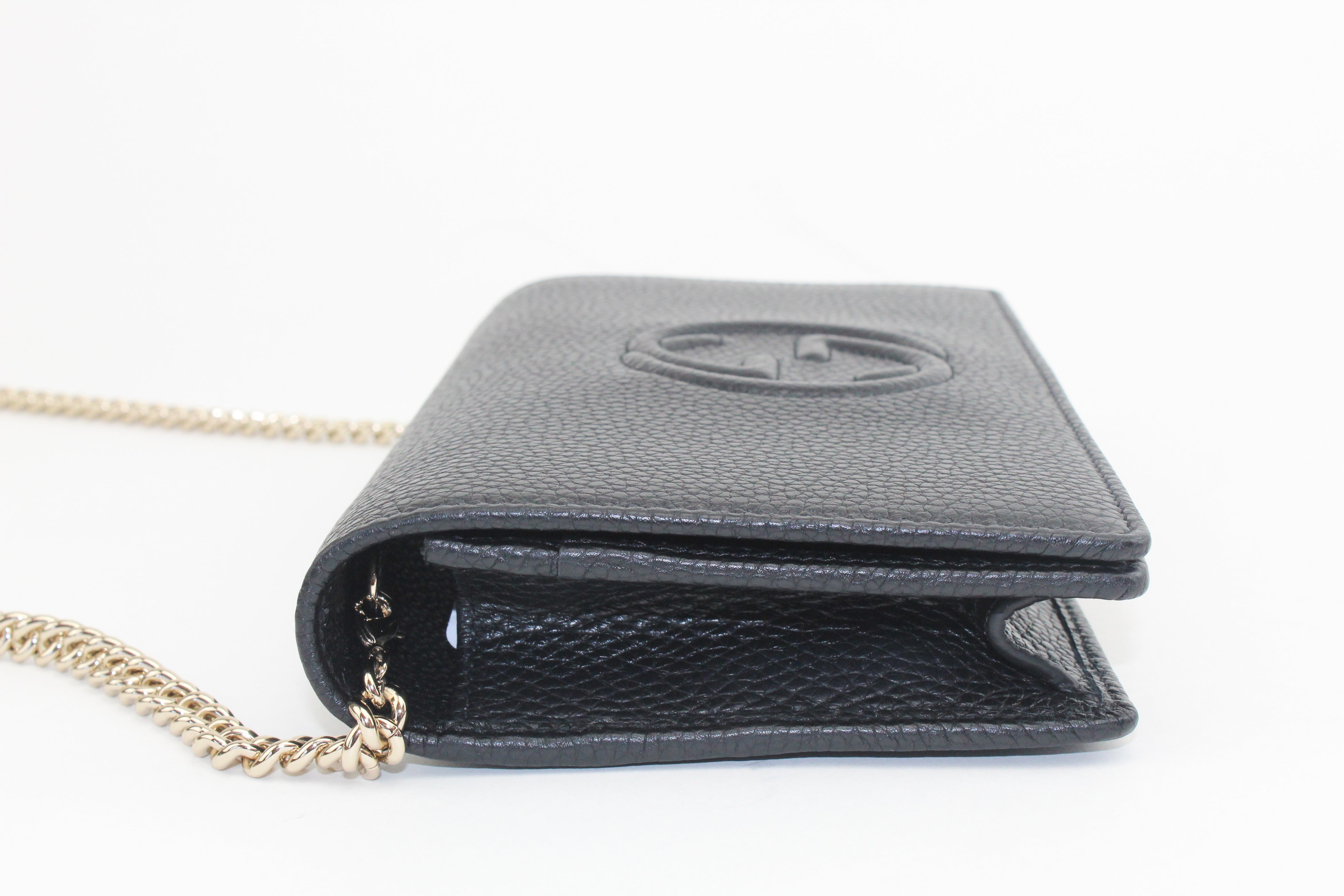 Gucci Soho Wallet on Chain in Black — Luxurysnob