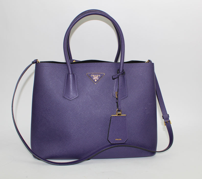 PRADA CUIR DOUBLE TOTE SAFFIANO LEATHER TOTE — Luxurysnob