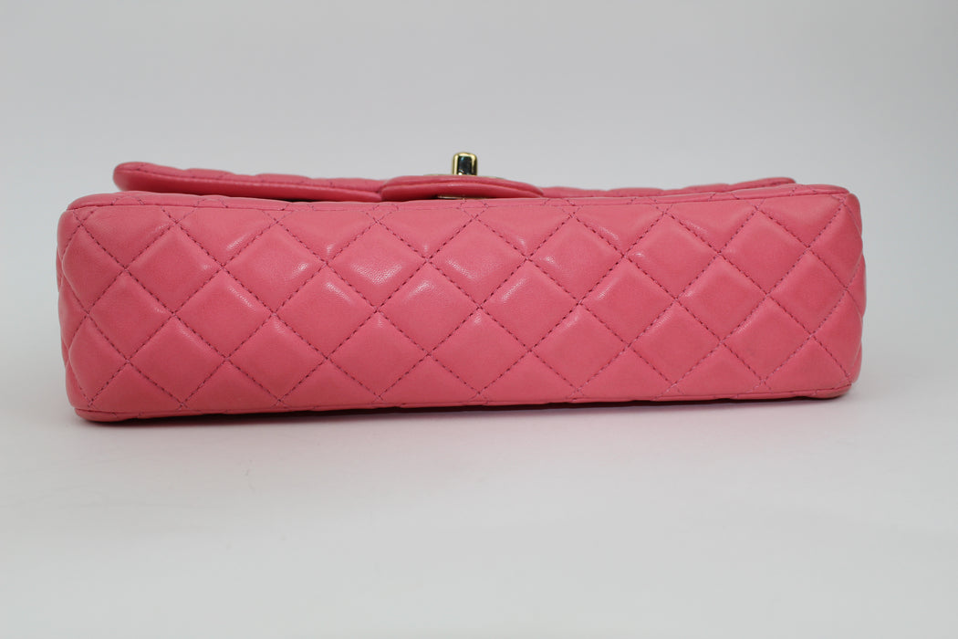CHANEL SMALL LAMBSKIN FLAP BAG IN PINK — Luxurysnob