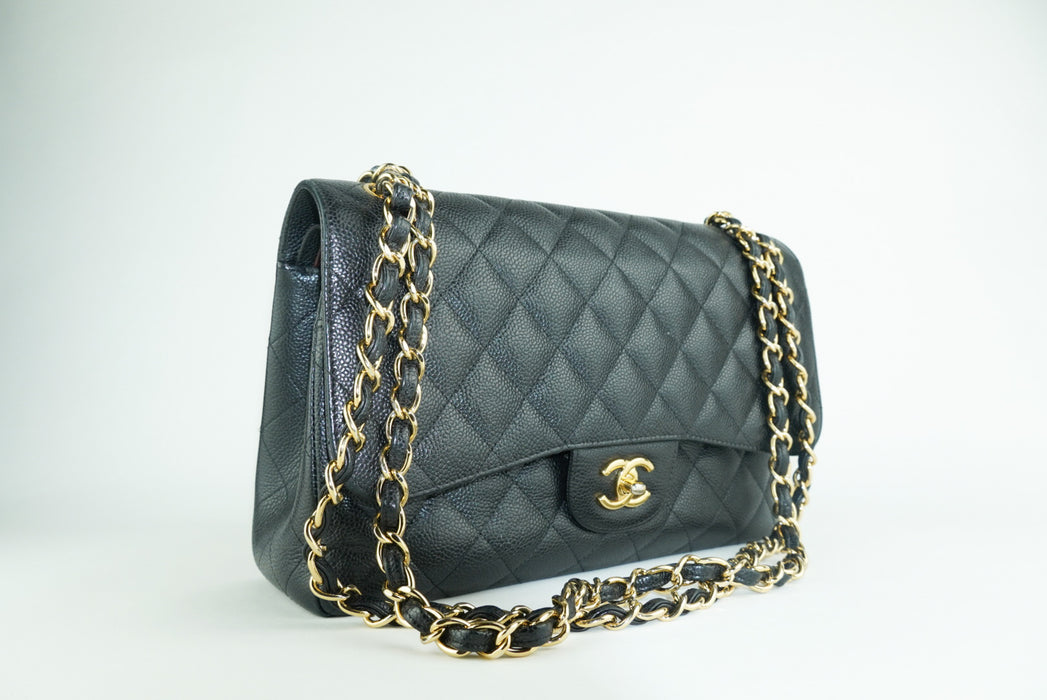 Chanel Large Caviar Double Flap Black — Luxurysnob