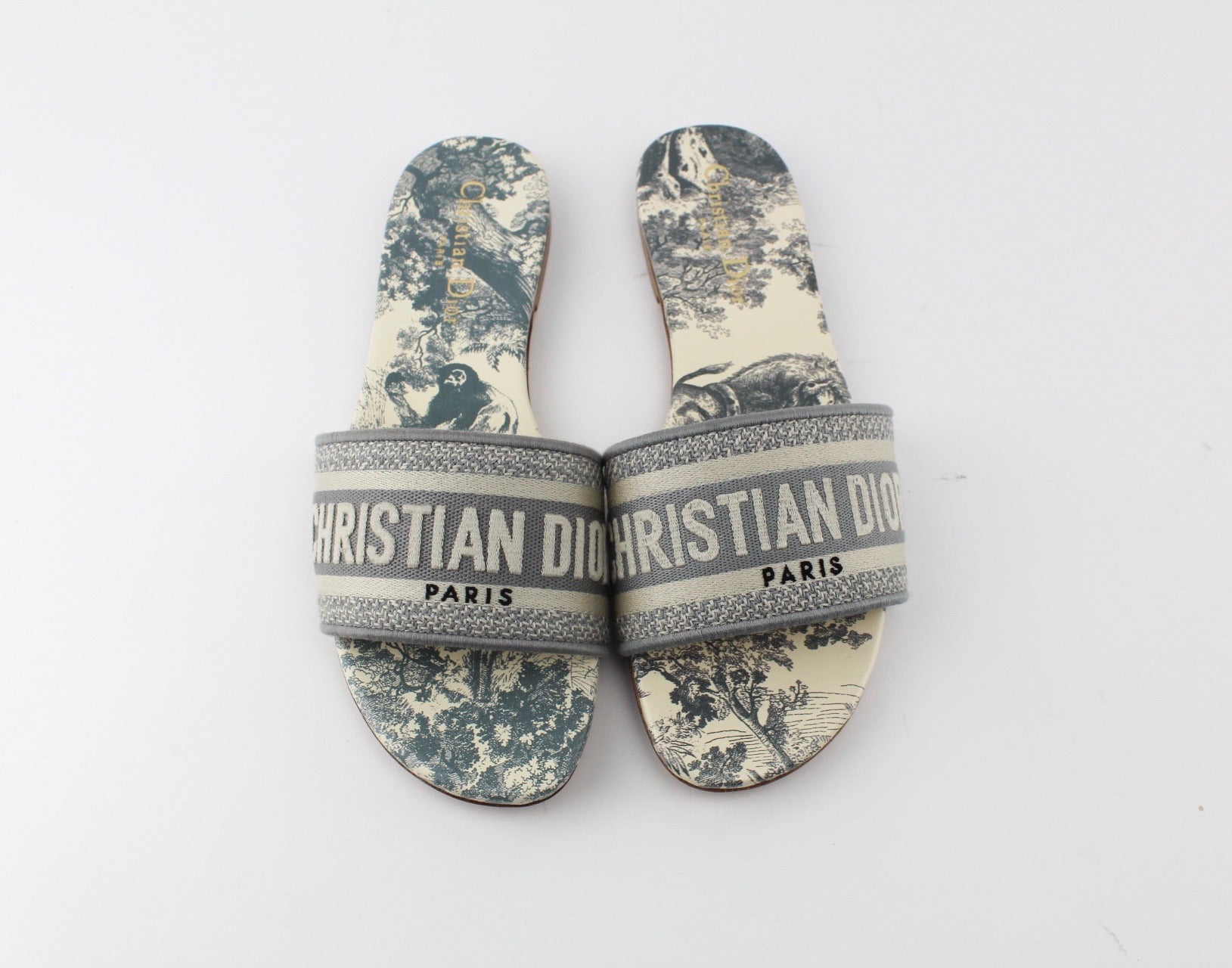 gray christian dior slides