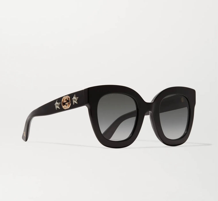 Gucci Round Frame Acetate Sunglasses With Star — Luxurysnob