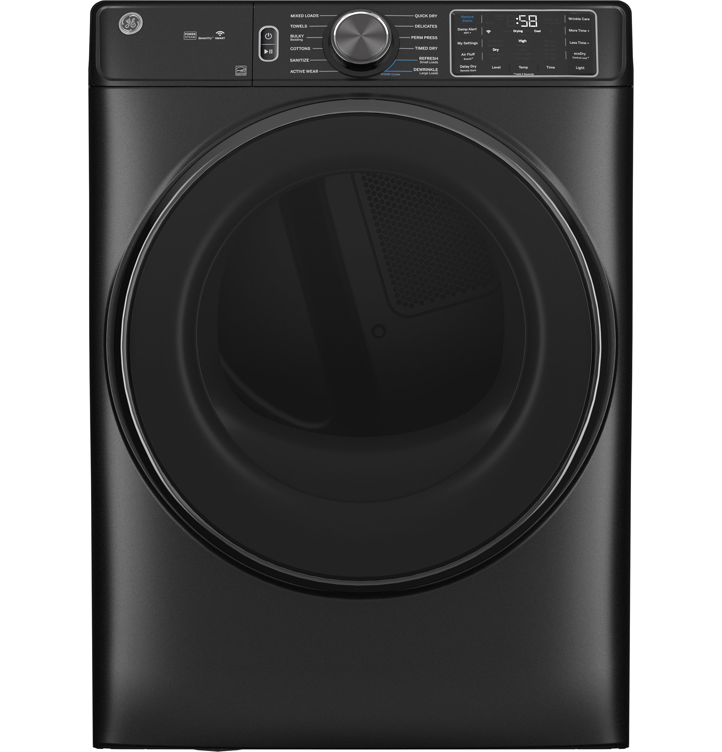 GE® ENERGY STAR® 7.8 cu. ft. Capacity Smart Front Load Electric Dryer with Steam and Sanitize Cycle