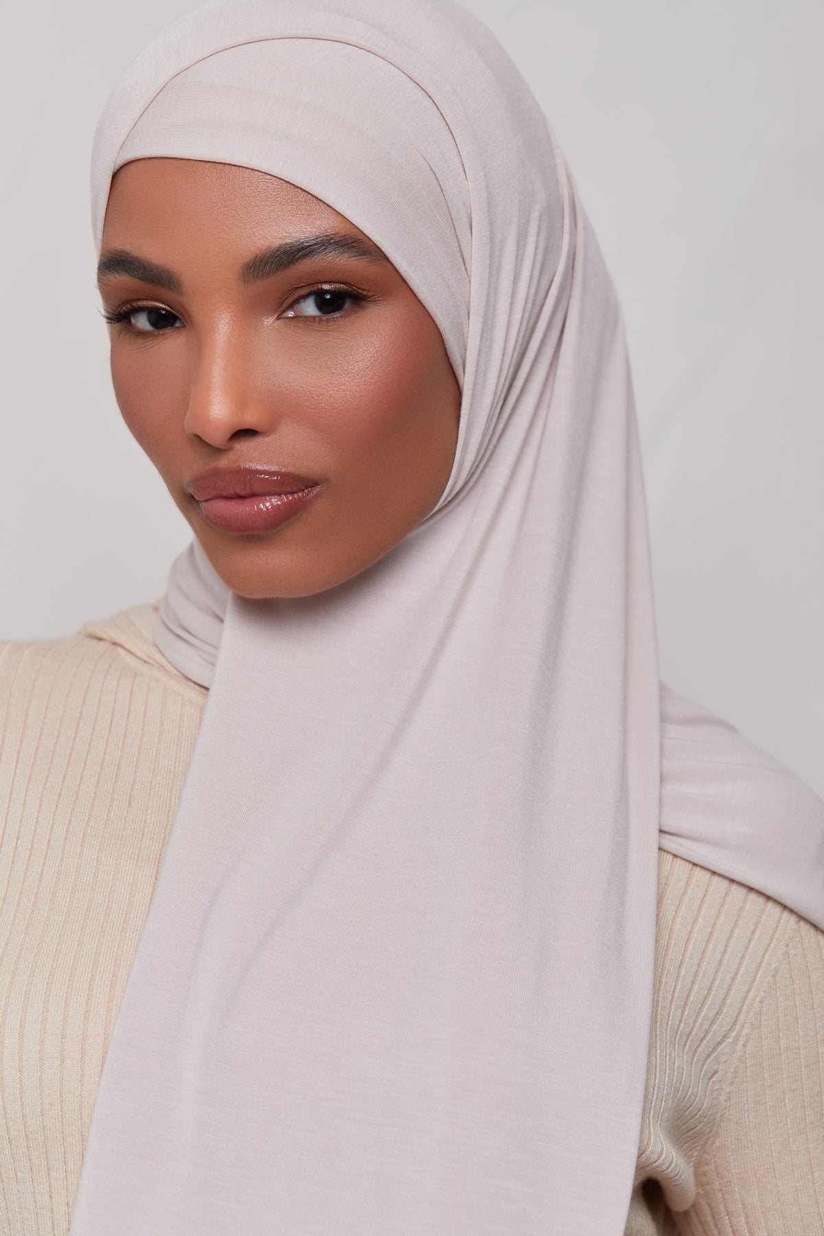 Luxury Bamboo Jersey Hijab Undercaps- London Fog - Zahraa The Label