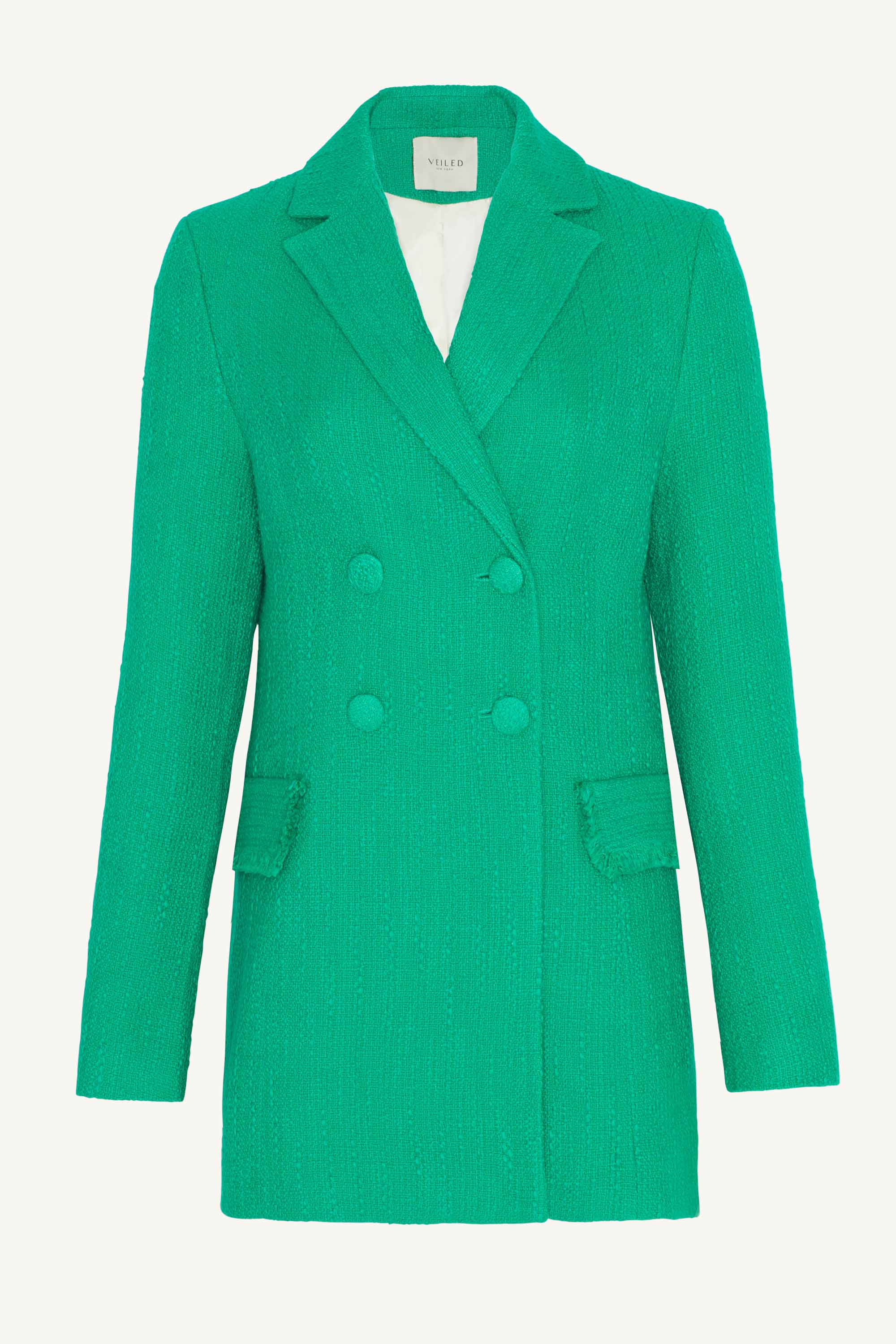 Image of Abigail Tweed Double Breasted Blazer - Jade