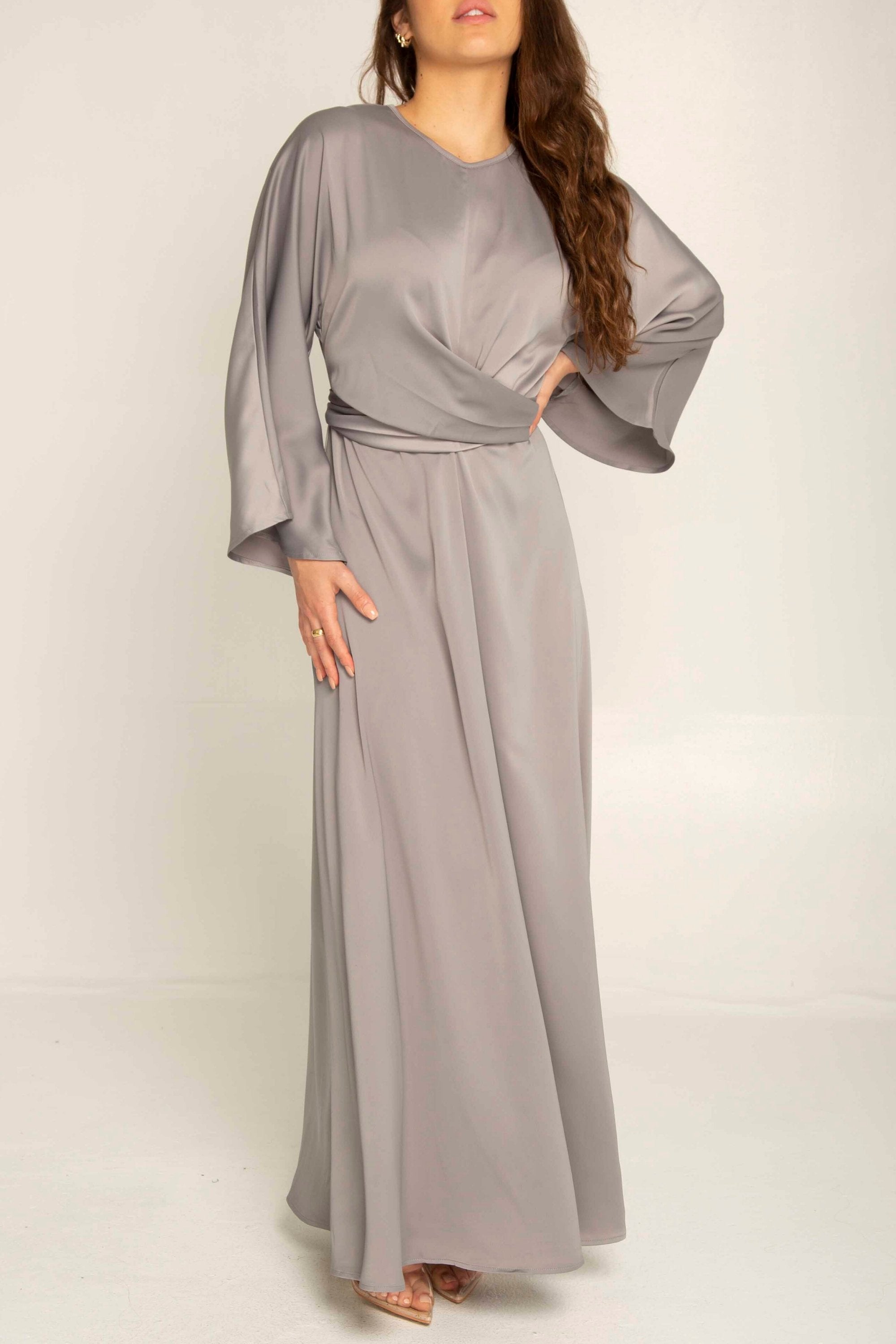 slate grey maxi dress