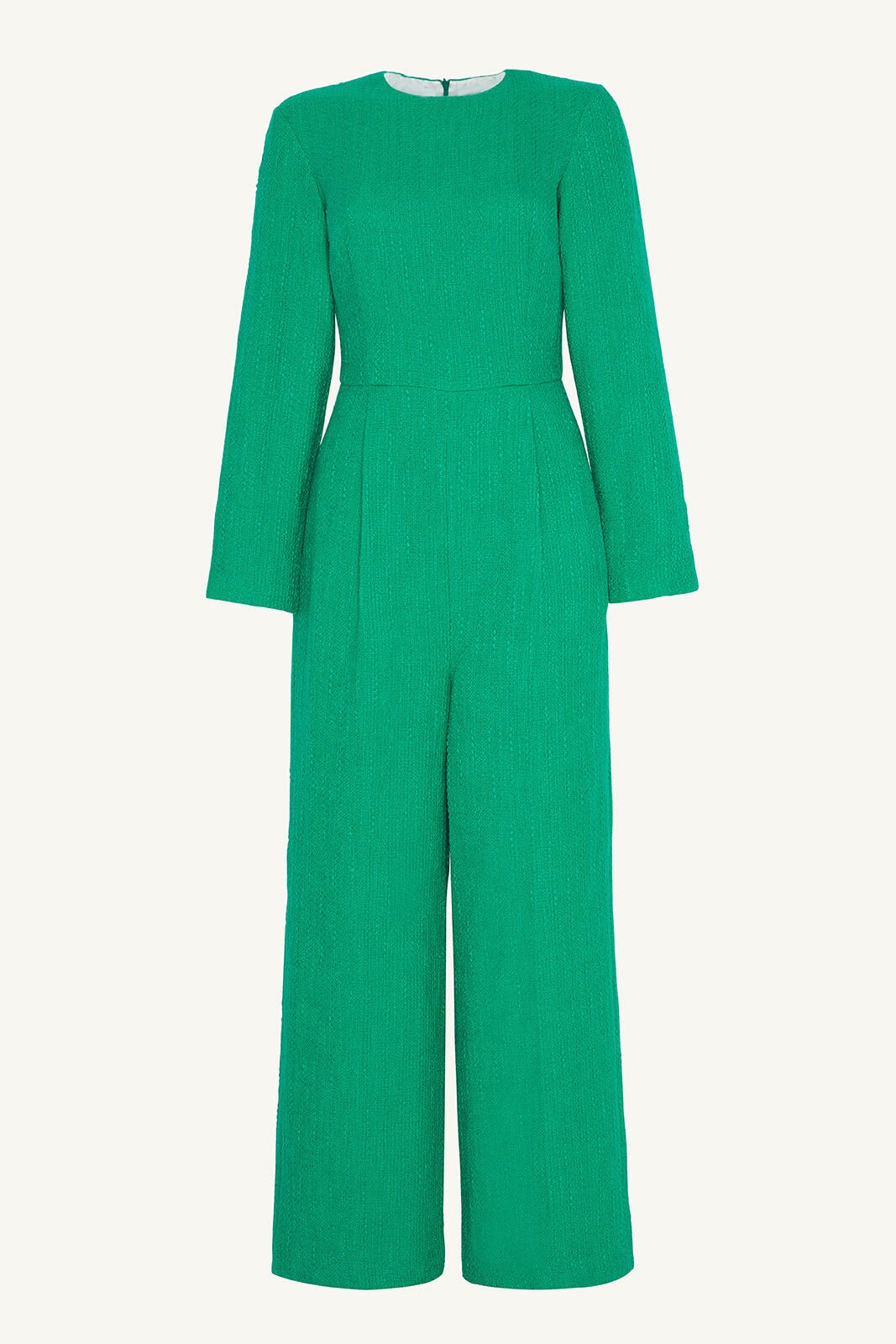 Image of Aurora Tweed Long Sleeve Jumpsuit - Jade