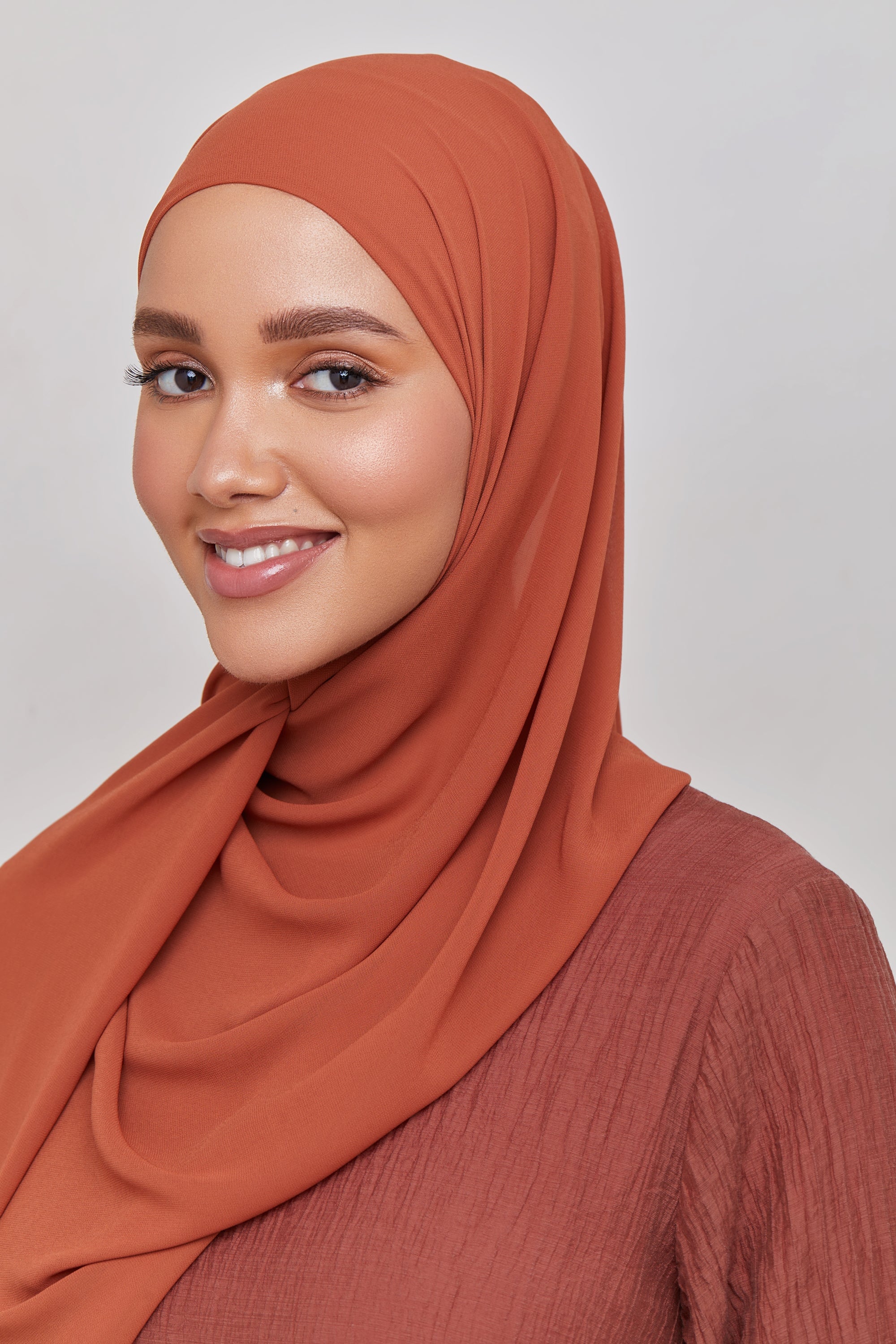 Image of Chiffon LITE Hijab - Baked Clay