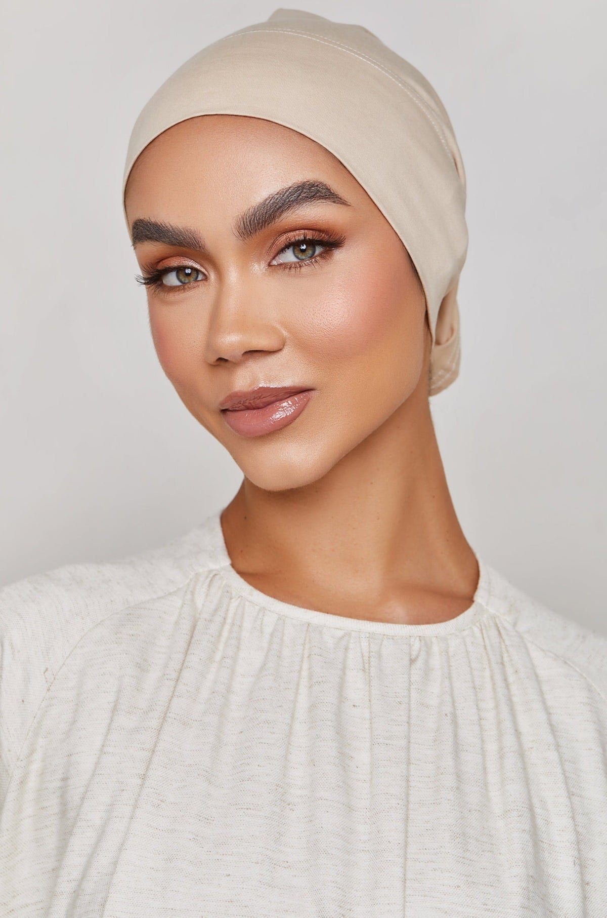 Veiled Cotton Undercap - Soft Brown