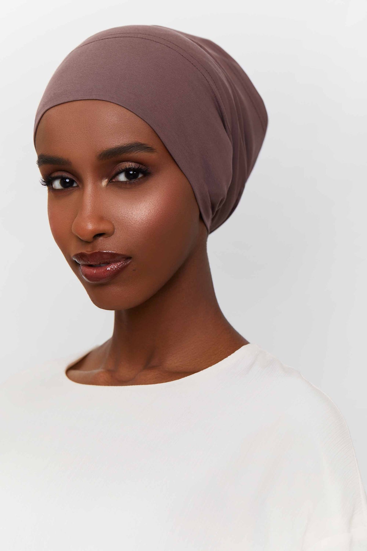 Veiled Cotton Undercap - Soft Brown, Hijab Undercap 