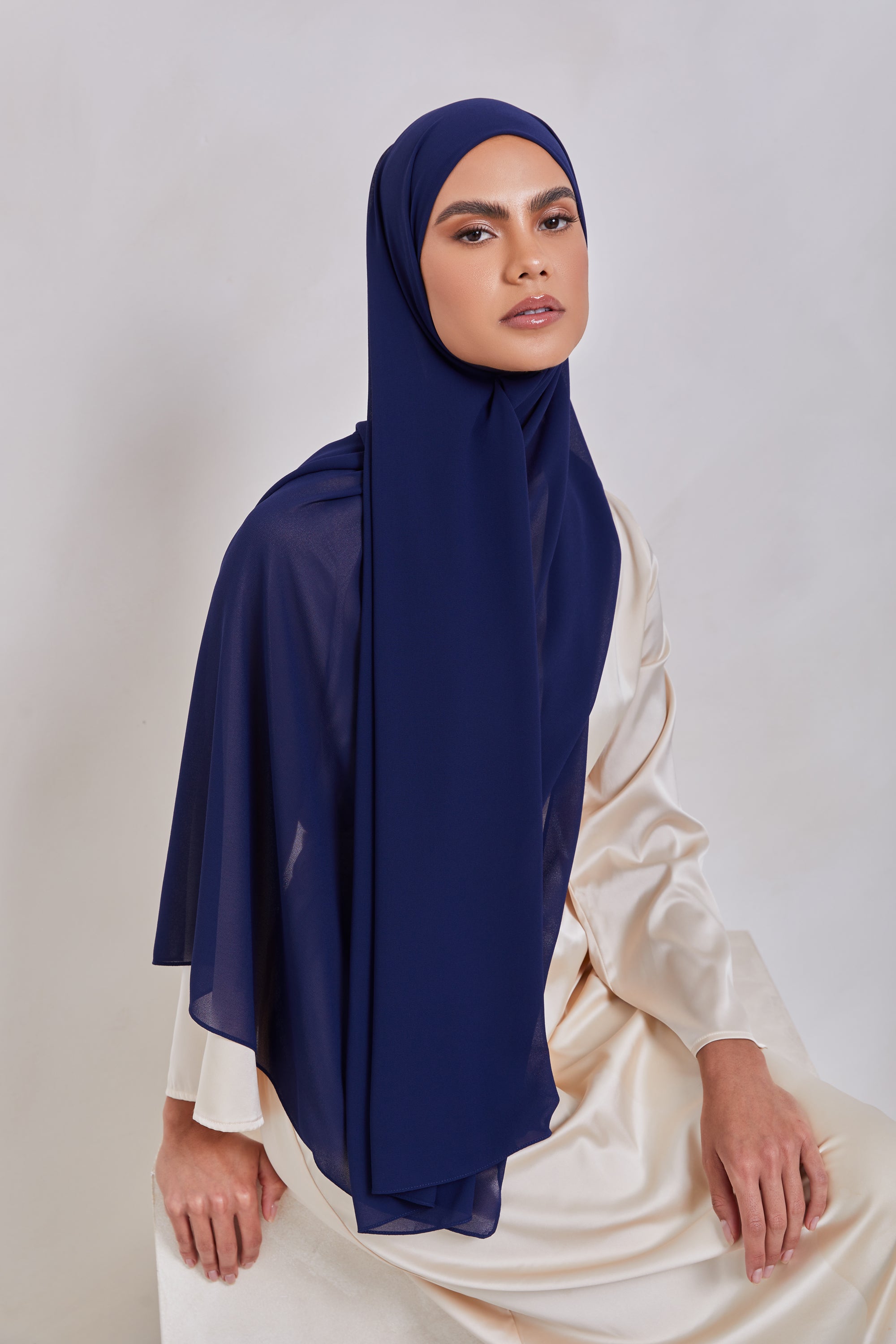 Image of Essential Chiffon Hijab - Midnight Blue