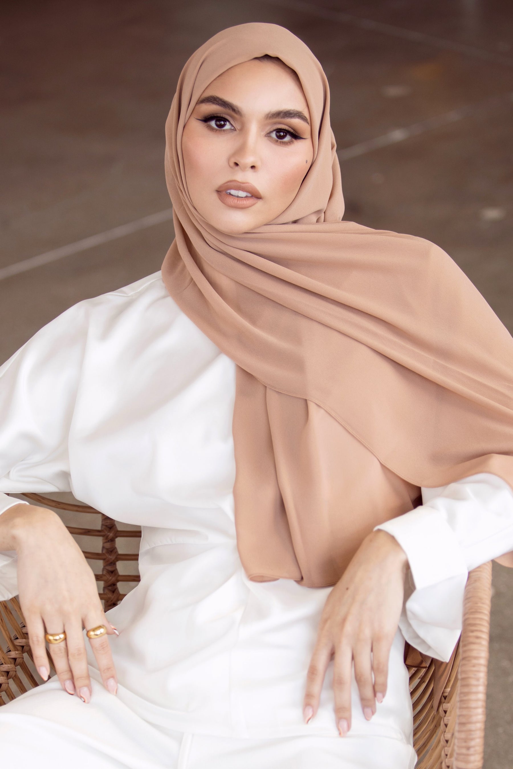 Premium Chiffon Hijab - Pink Taupe