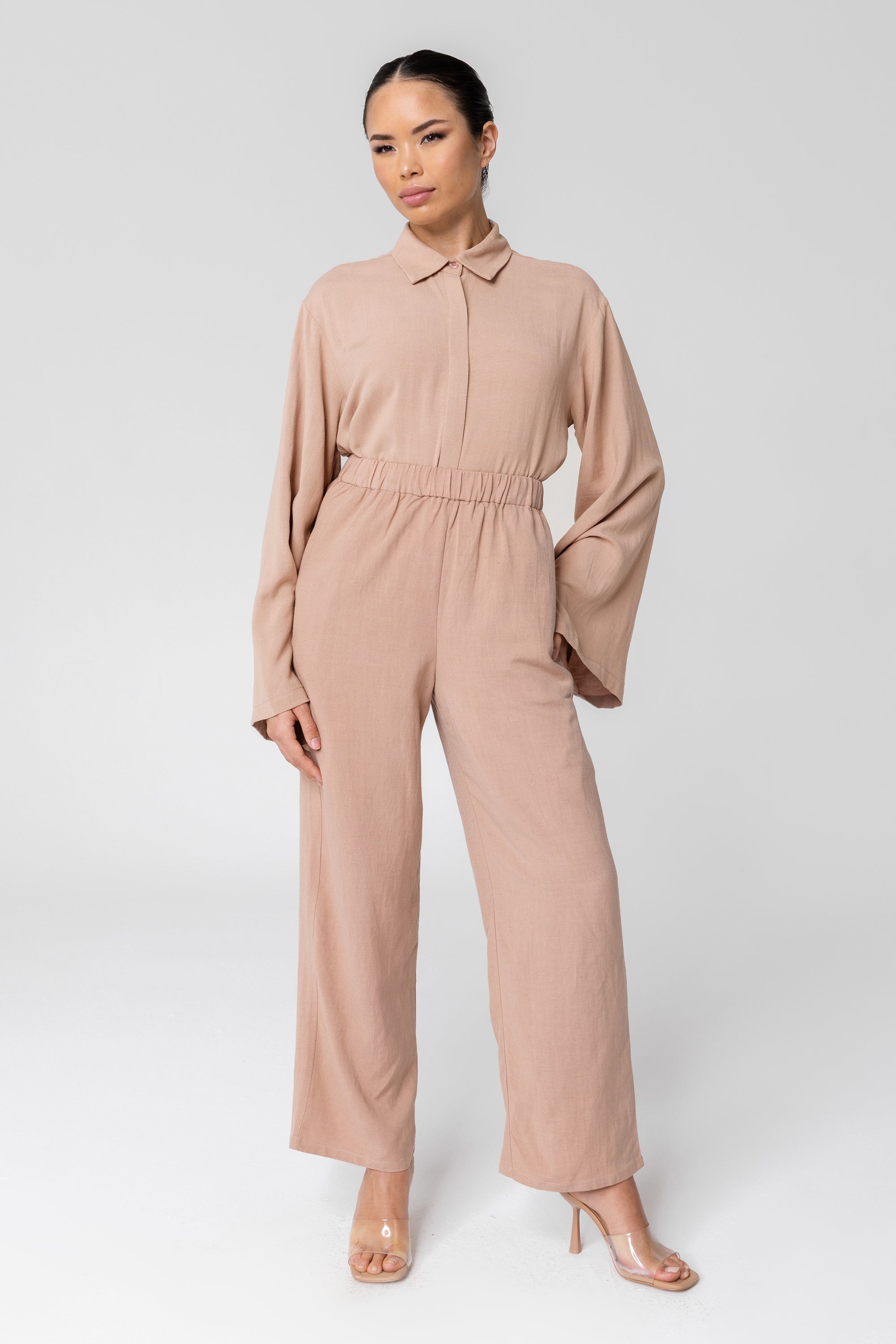 Himent Pants for Women Zip Back Wide Leg Pants (Color : Dusty Pink, Size : L)  : Buy Online at Best Price in KSA - Souq is now : Fashion