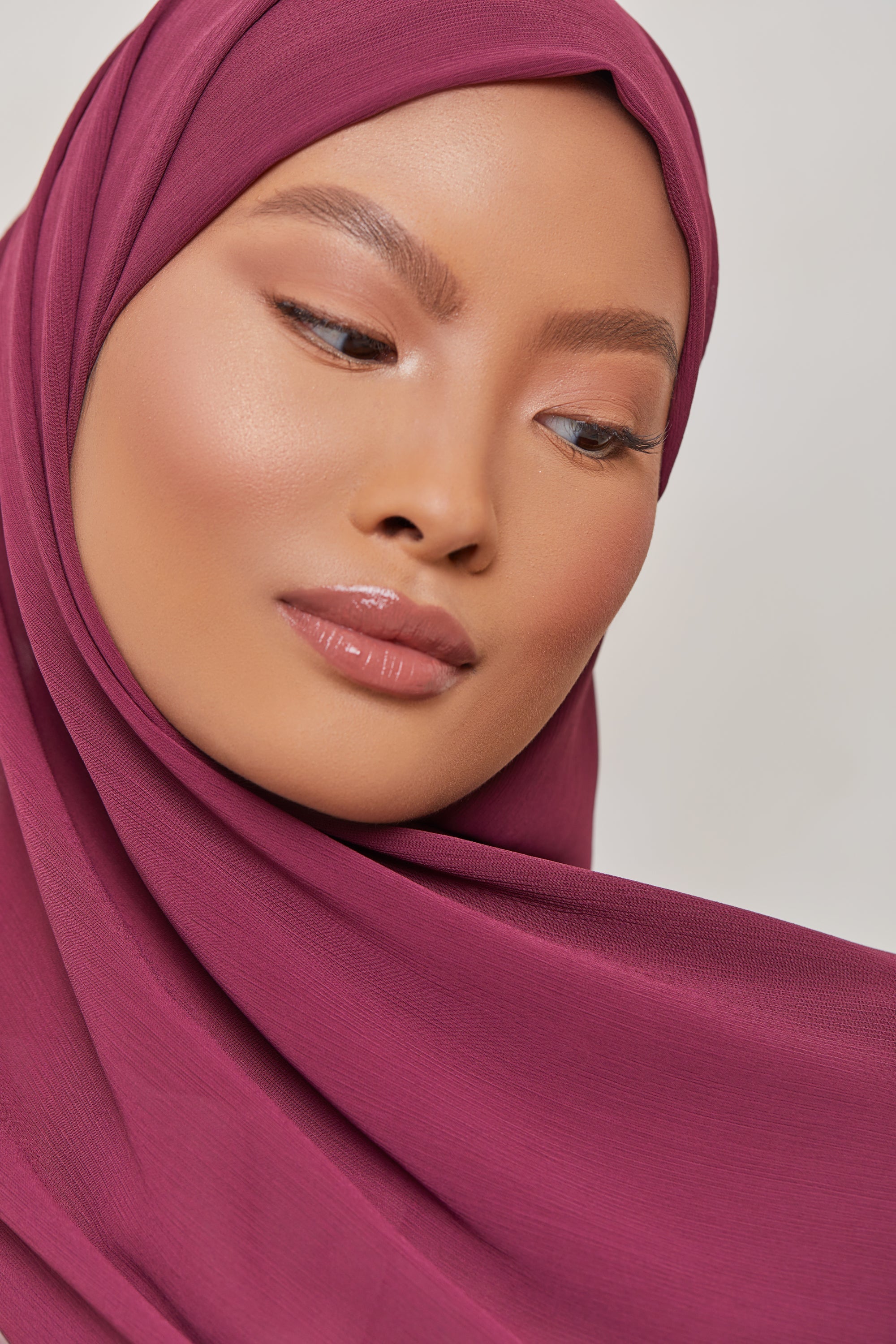 Image of Georgette Crepe Hijab - Mulberry