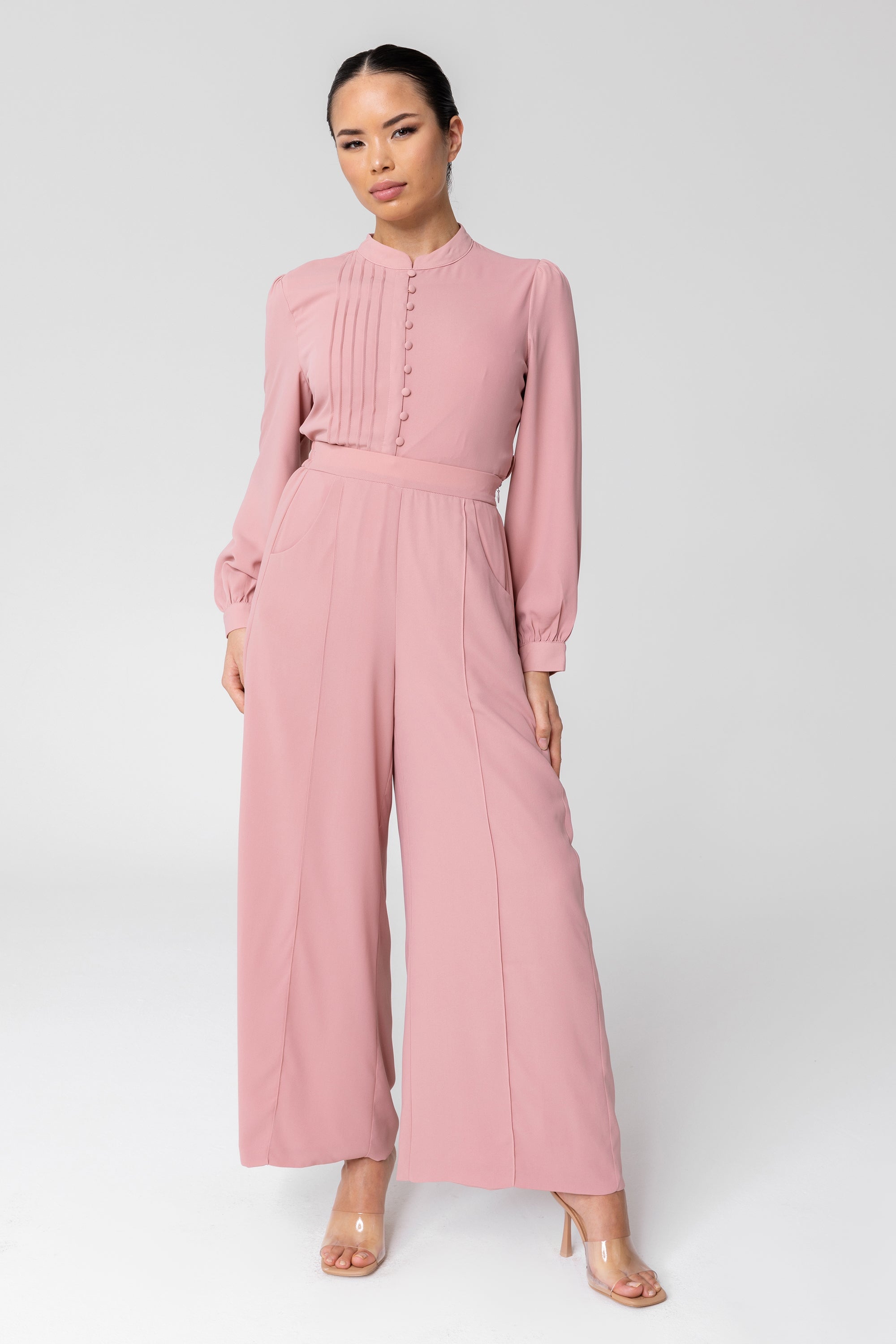 Image of Hena Wide Leg Pants - Dusty Pink