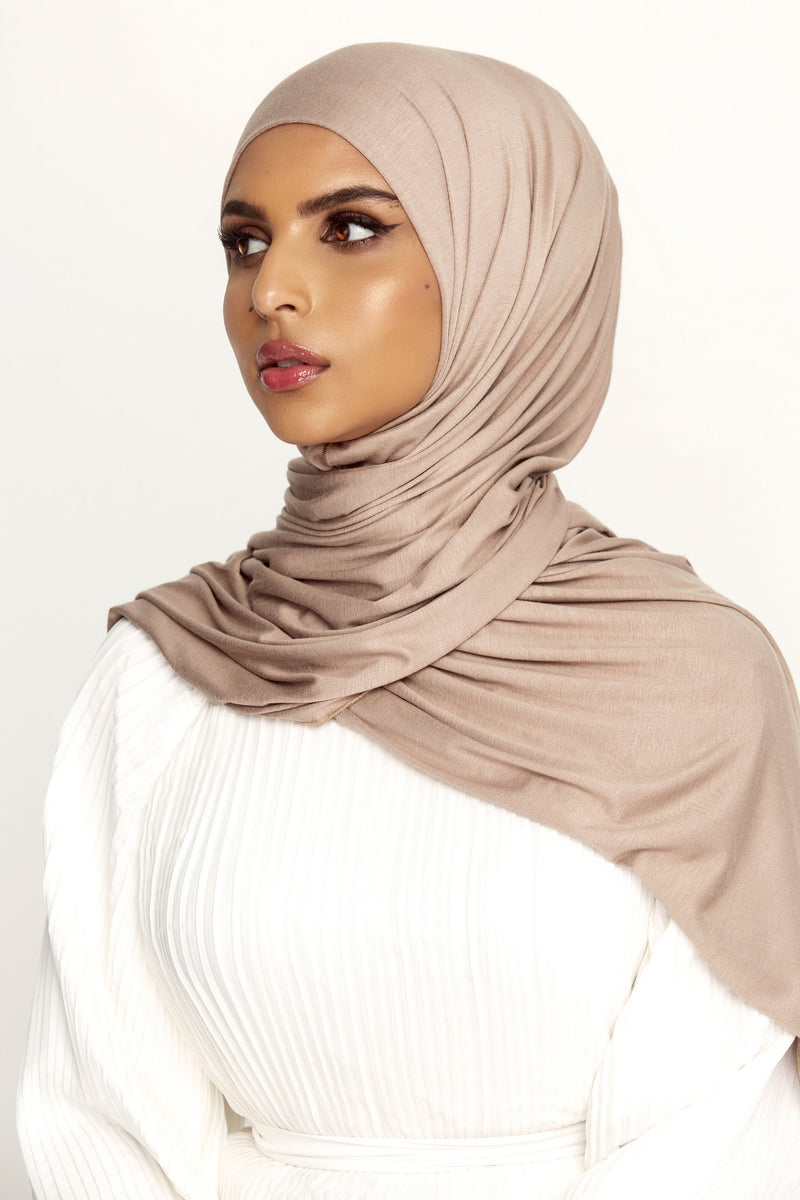 Binnen Frustratie rechtop Luxury Jersey Hijab - Caffe