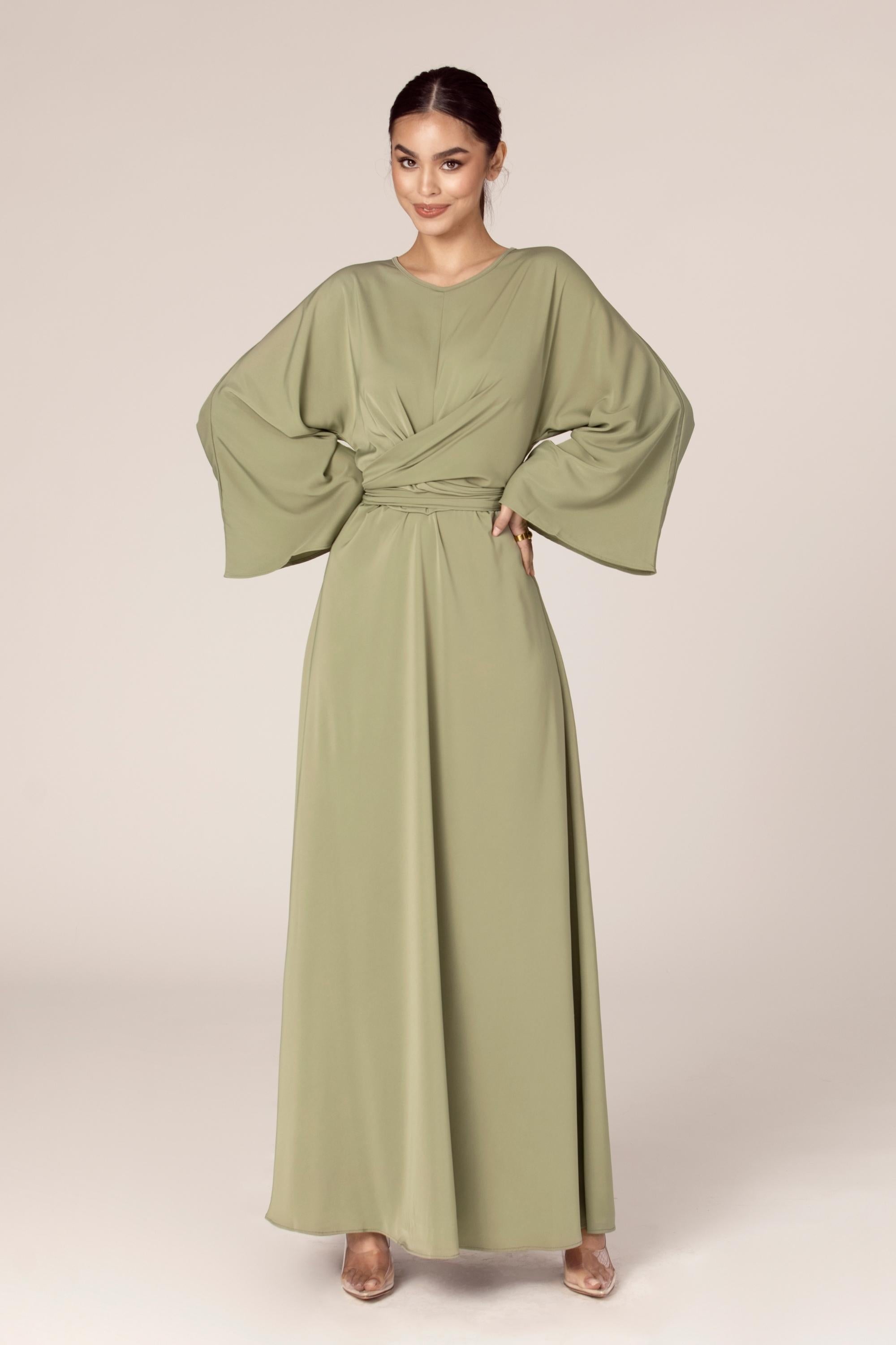 Image of Mina Wrap Waist Maxi Dress - Green