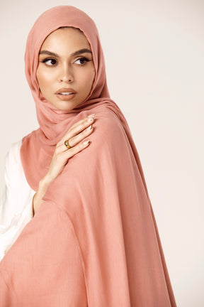 Premium Woven ECOVERO™ Hijab - Rose Peach