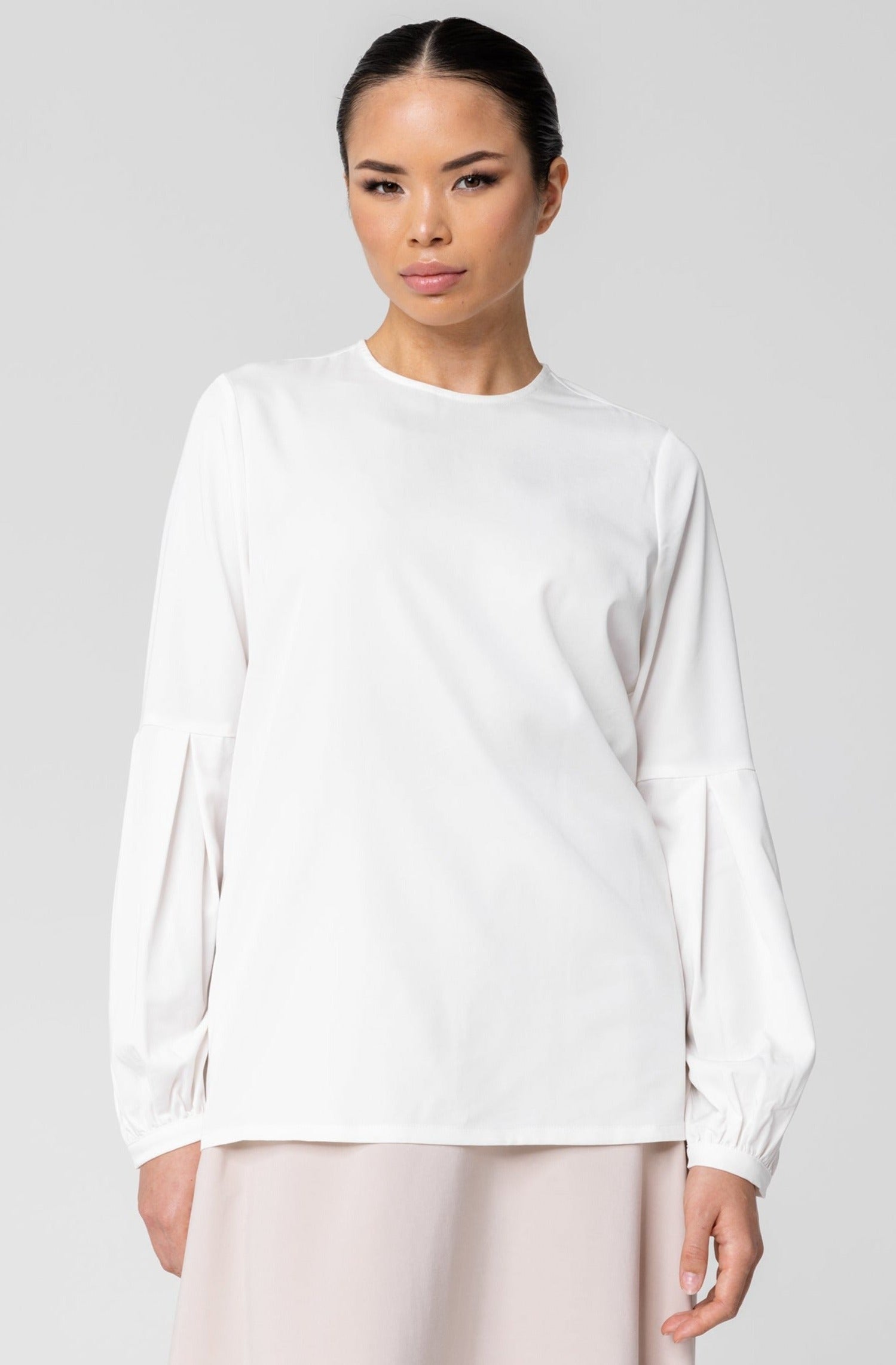 Image of Valerie Balloon Sleeve Top - White