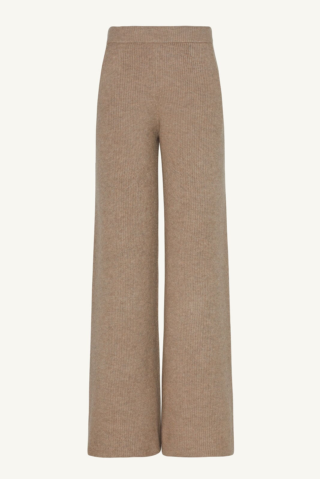 Image of Wool Knit Wide Leg Pants - Cobblestone