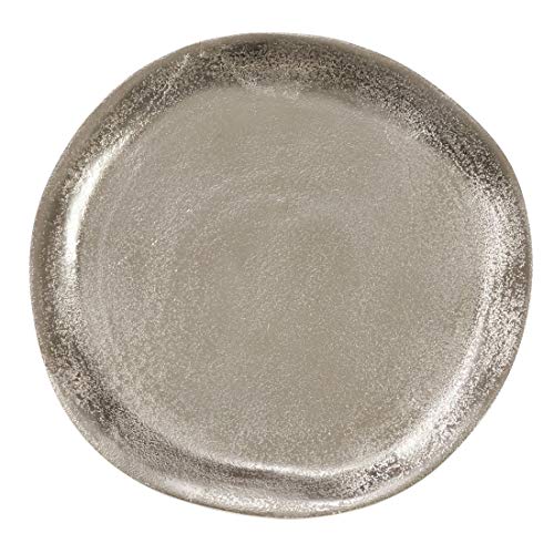 Fennco Styles Modern Aluminum Organic Charger Plates 13" Round, Set of 4