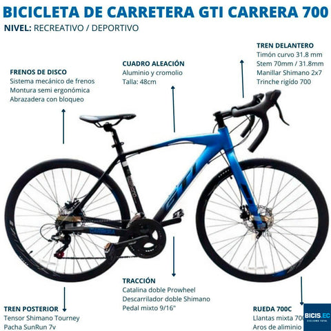 BICICLETA carretera GTI gravel ARO 700