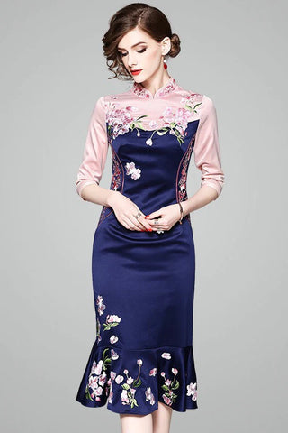 Embroidered Qipao Dress