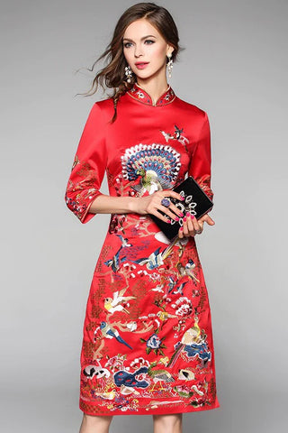 Embroidered Qipao Dress