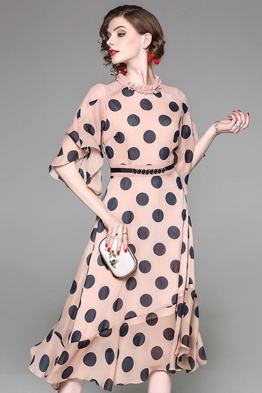 polka dot chiffon dress