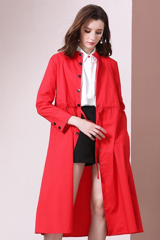 red trench coat dress