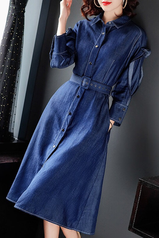 denim button down dress womens