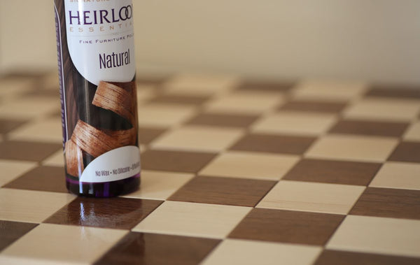 JLP chessboard renewed with heirloom essentials furniture polish