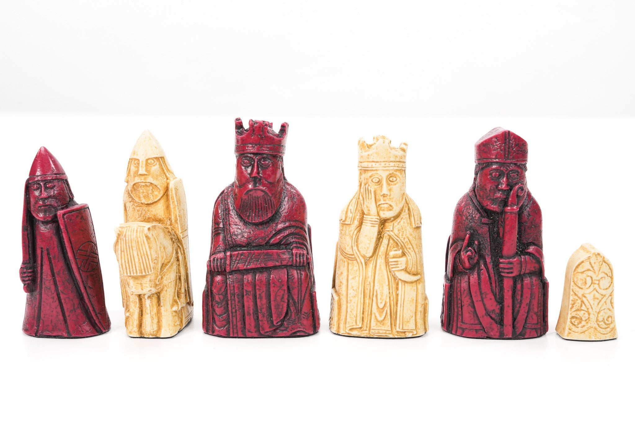 SINGLE REPLACEMENT PIECES: Isle of Lewis Chess Pieces by Berkeley - Cardinal Red
