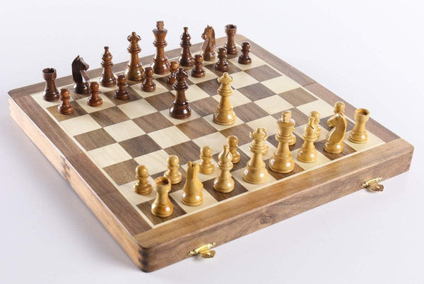14” Folding Chess Box and Set