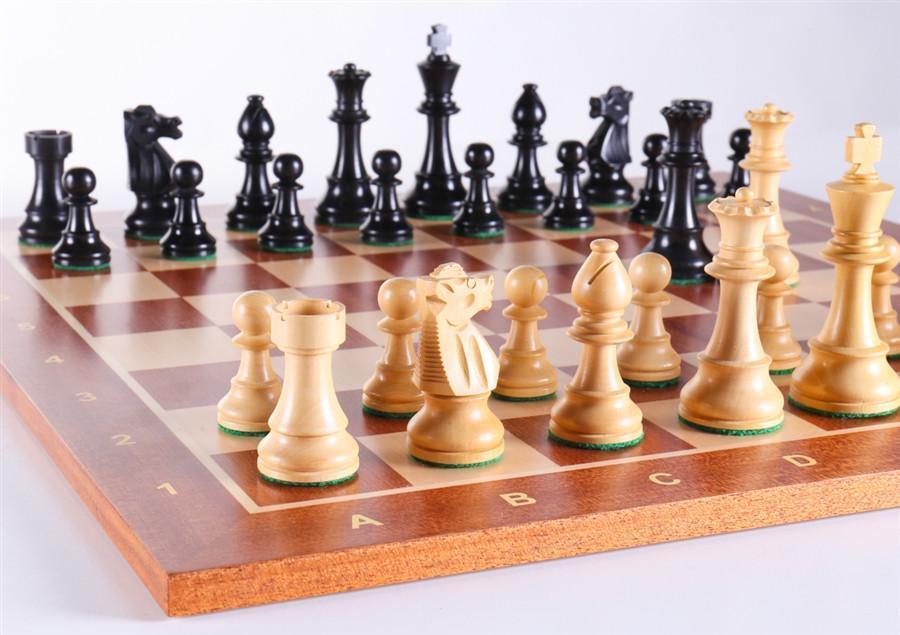 House of Hauteville Chess Set and Board Combo - Antique White and Black  Marble