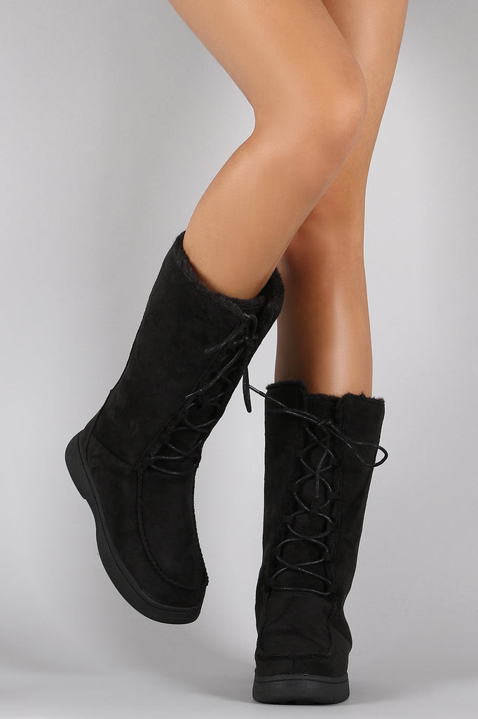 suede lace up booties flat