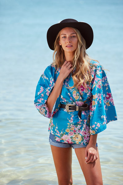 Kimono Robe Dressing Gown Beach Cover up Kimono Resort Wear