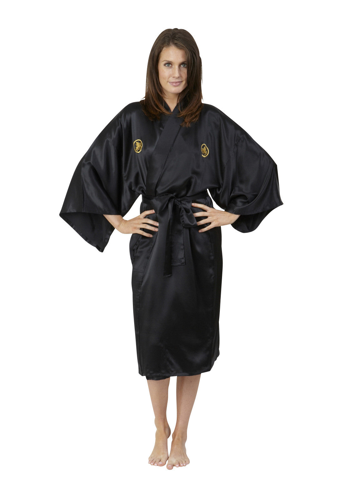 Download Mitsumon Womens Short Silk Kimono - Beautiful Robes