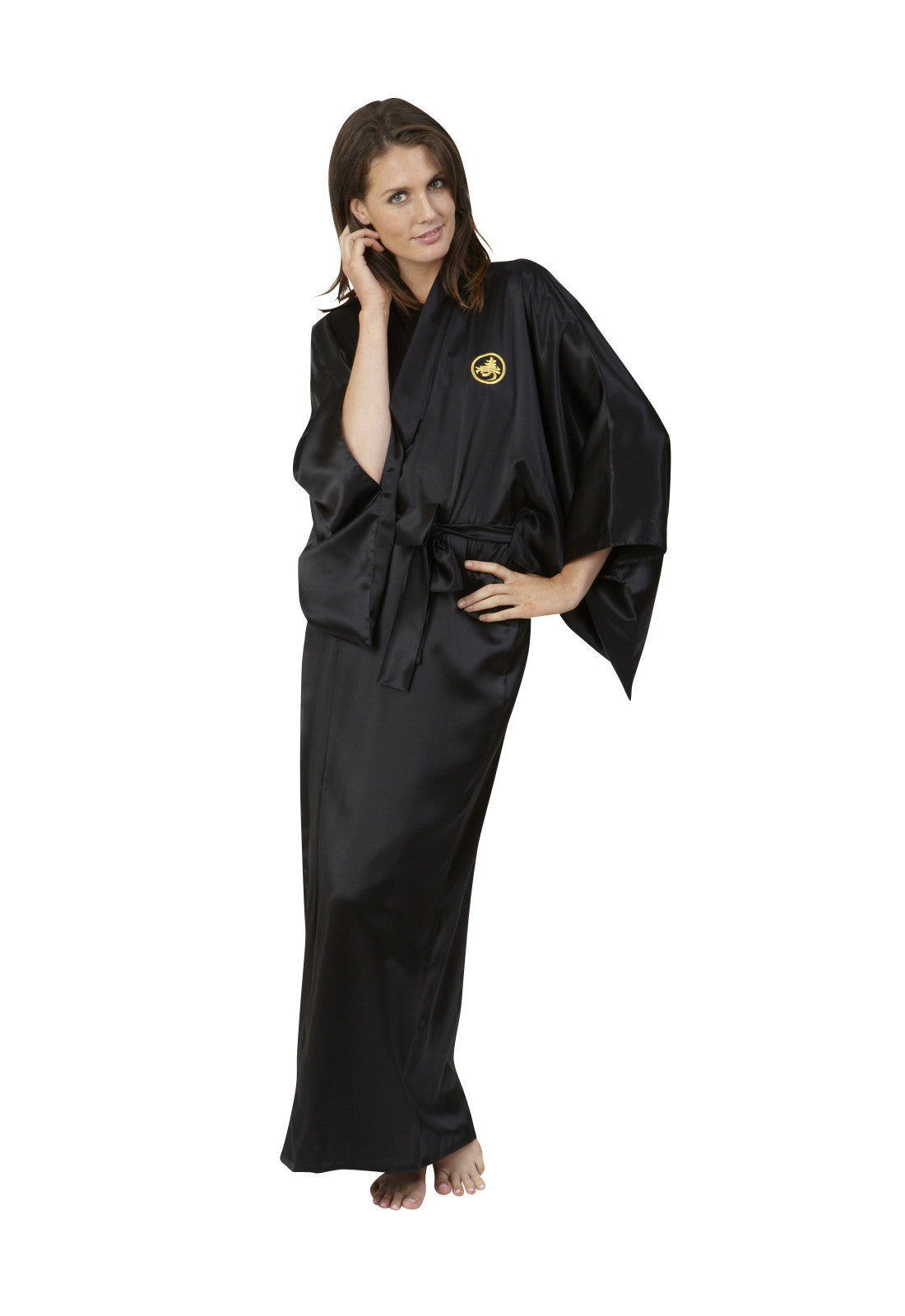 Download Mitsumon Womens Long Silk Kimono - Beautiful Robes