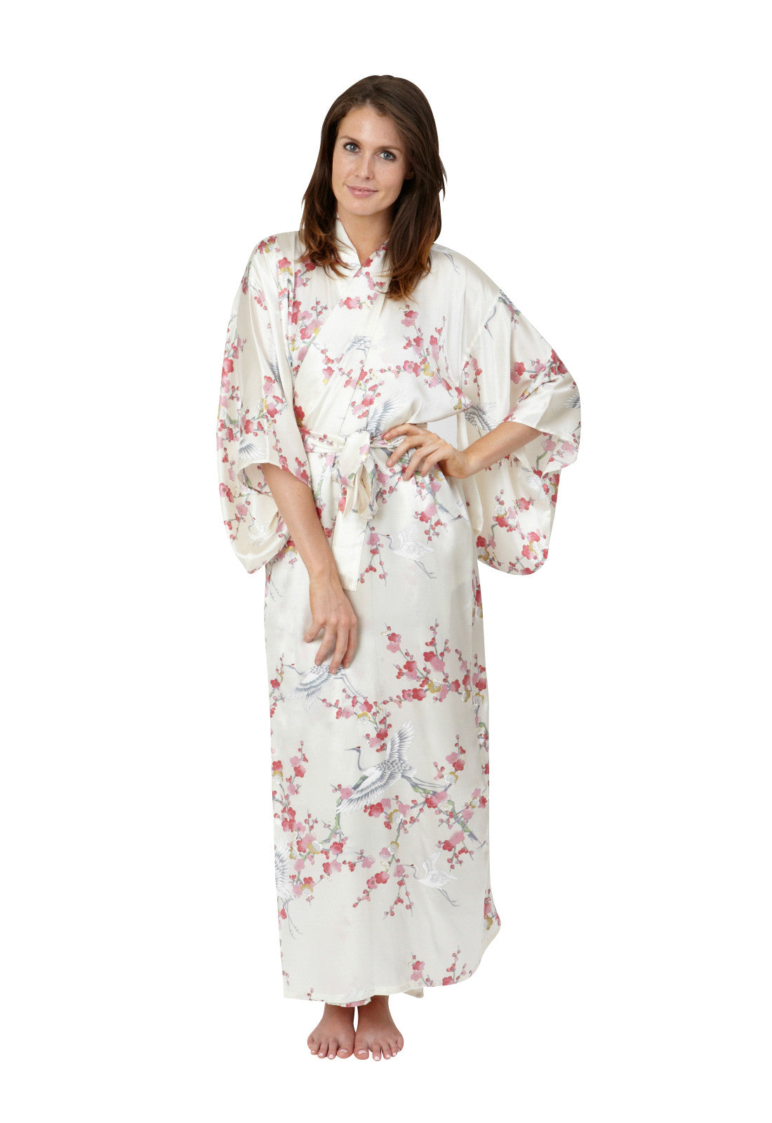 Long silk kimono robe for women - Beautiful Robes