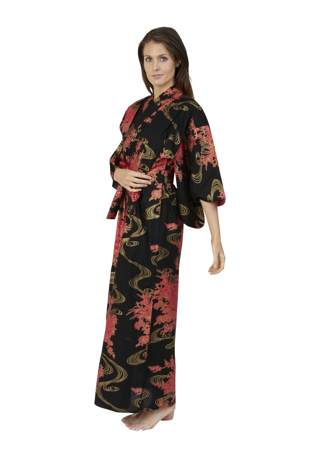 Flowing Womens Plus Size Cotton Kimono Robe