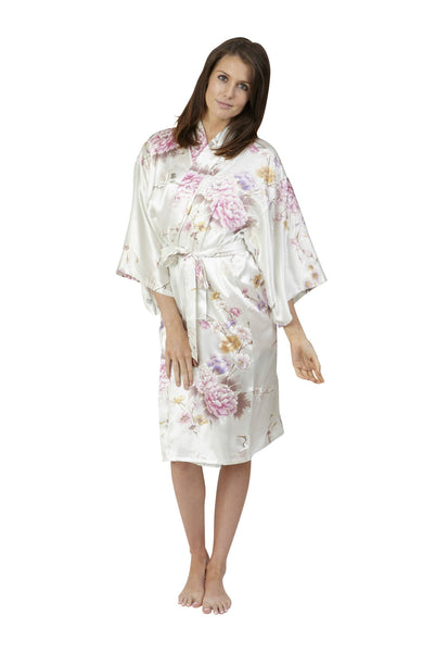 Silk bridal kimono robe for getting ready - Beautiful Robes