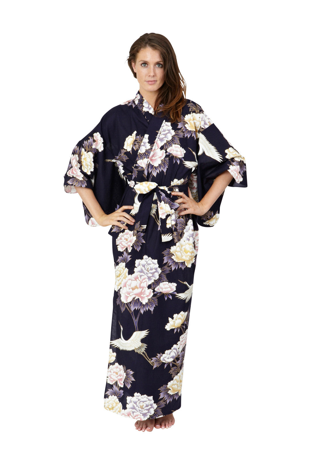 Kimono robe botanical print - Beautiful Robes