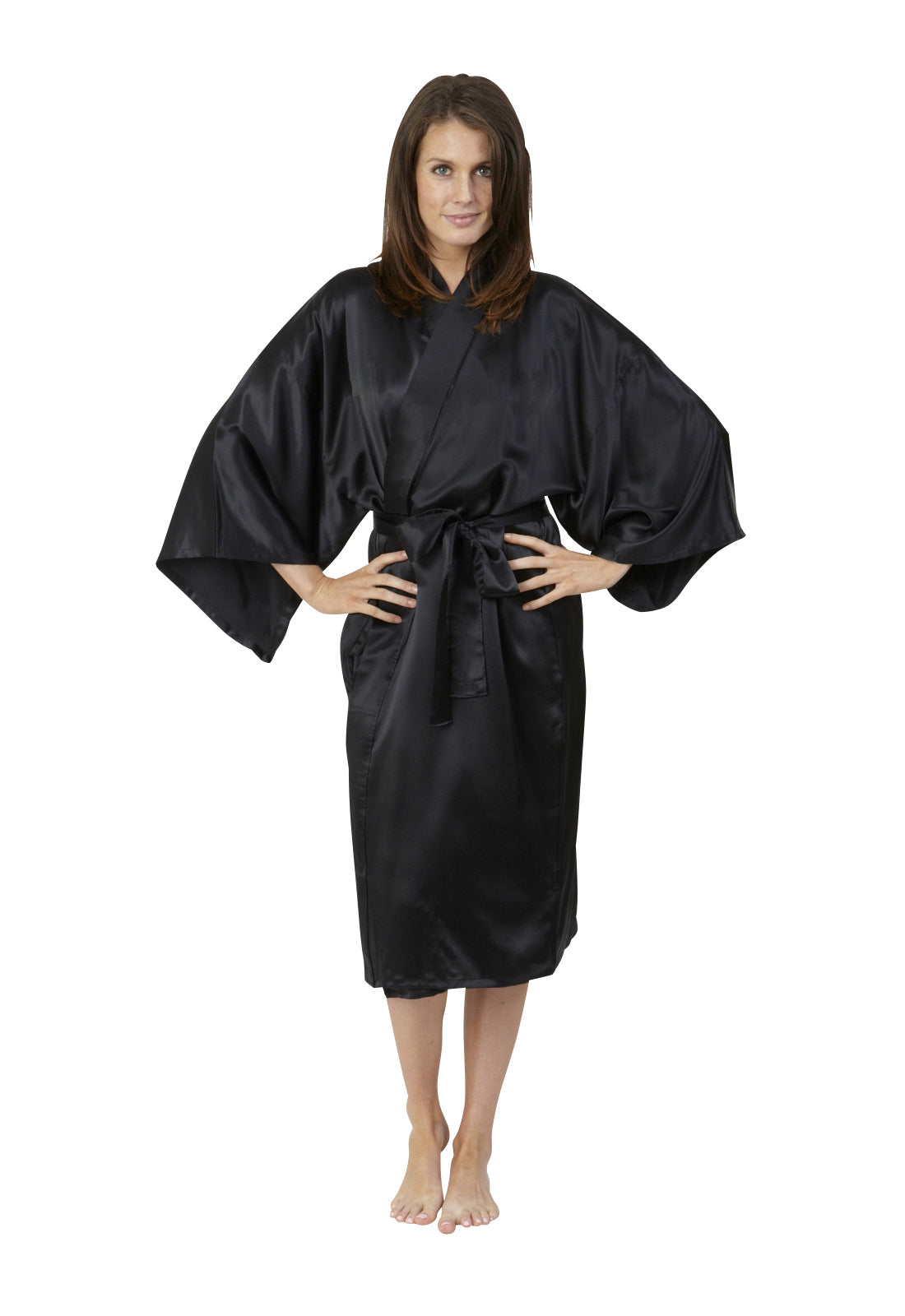 Download Womens silk kimono sexy black silk kimono robe - Beautiful ...