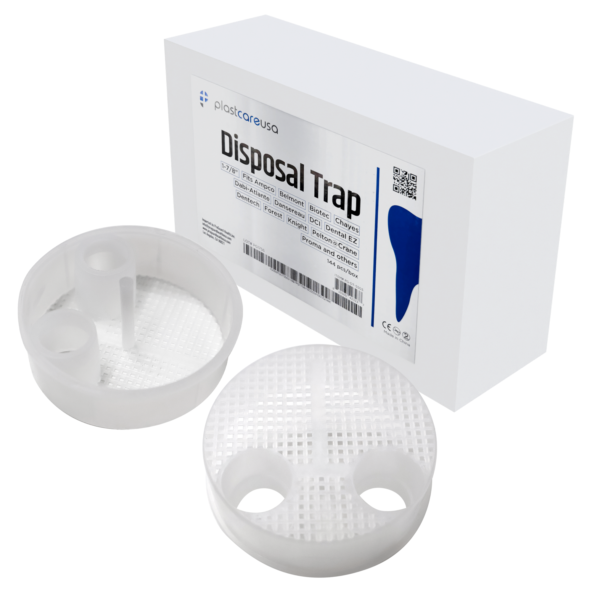 #5503 Disposable Evacuation Suction Traps – Compatible with Forest, Belmont, Chayes, DentalEZ, Dentech, Pelton & Crane, and Proma Systems (Box of 144)