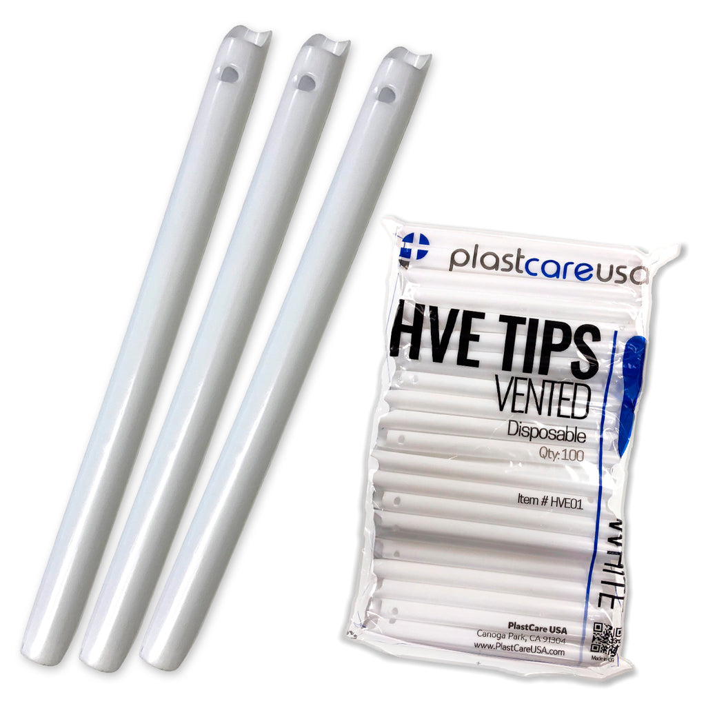 6000 x White HVE Evacuation Suction Dental Tips, Vented (60 Bags, 6 Ca