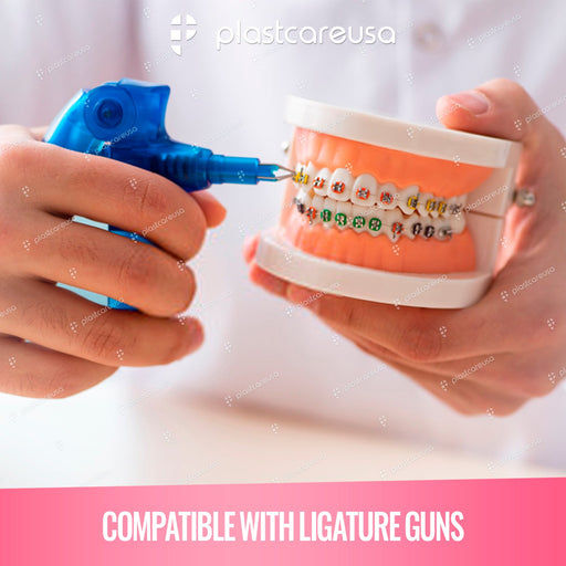 Ligature Gun & 1040 Bands Kit for Orthodontic Dental Teeth Braces