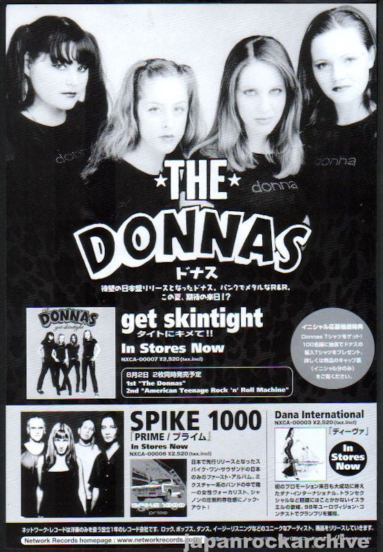 The Donnas 00 06 Get Skintight Japan Album Promo Ad Japan Rock Archive