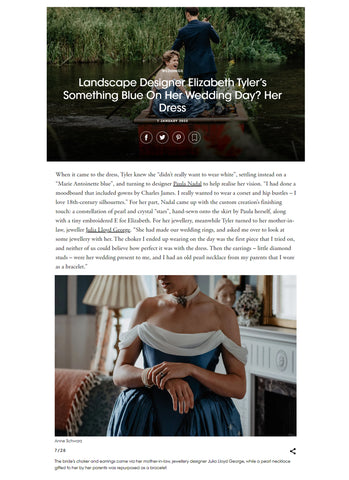 Screenshot of vogue online website coverage featuring Julia Lloyd George jewellery